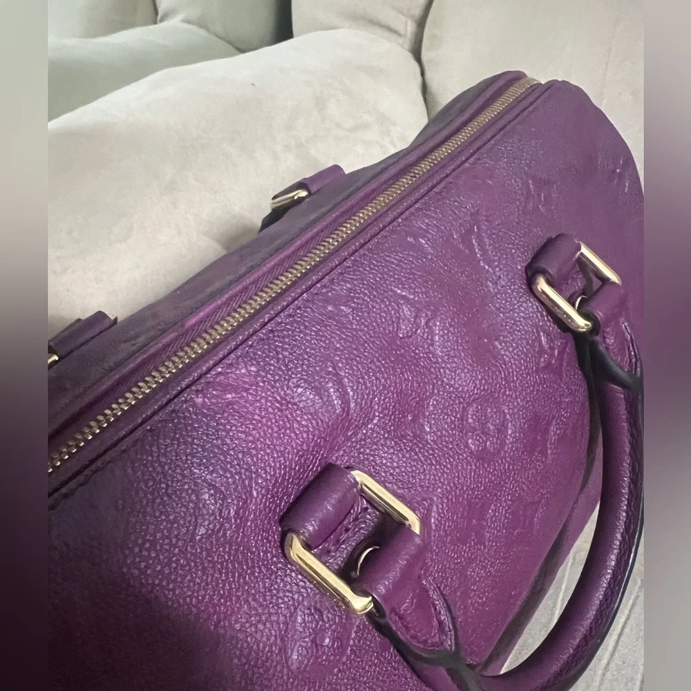 Louis Vuitton amethyst speedy empreinte  30 bag AUTHENTIC - Picture 12 of 15